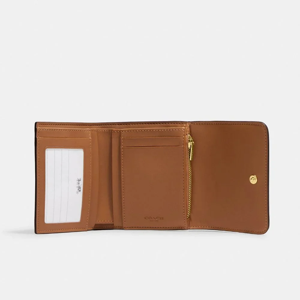 Coach Small Trifold Wallet In Signature Canvas With Floral Cluster Print - Picture 3 of 12